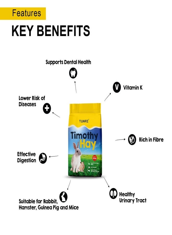 Tunai Timothy Sun Dried Hay | 800g | for Small Animals Like Rabbit, Hamsters, Guinea Pigs, Chinchillas, Degus and Hedgehogs - Image 2